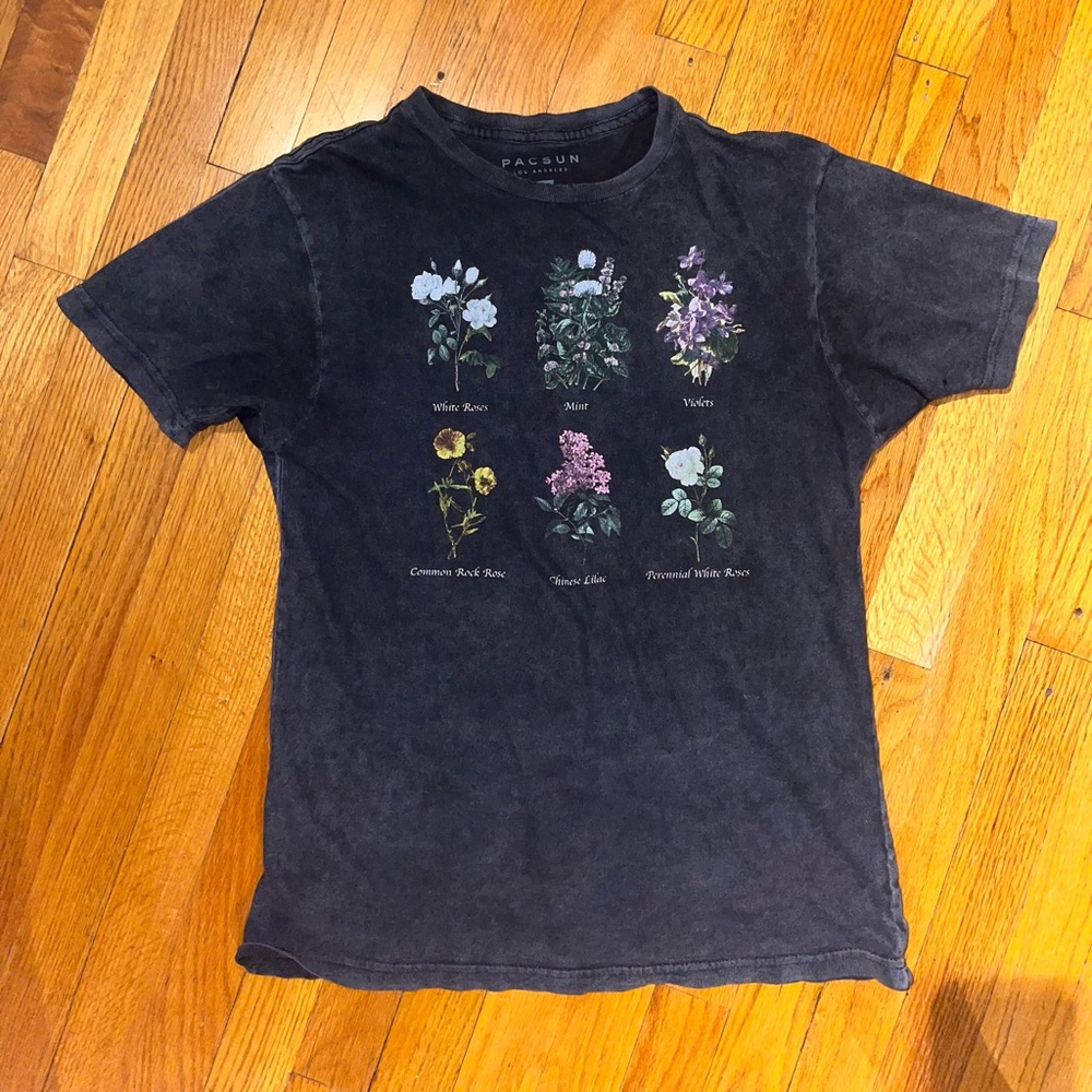 Dark Grey Flower Shirt | Size S